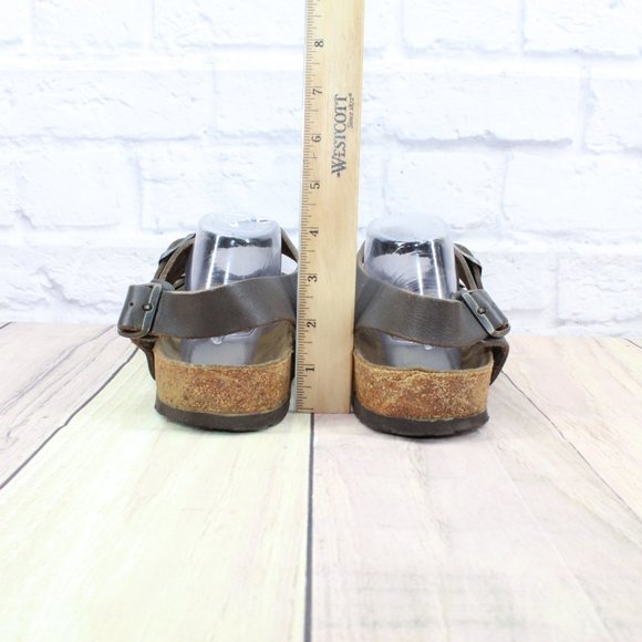 Birkenstock Milano Brown Leather Ankle Strap Buckle Sandals Size US 10 - Picture 8 of 12